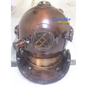 Casco da sub subacqueo da sub in ottone antico da collezione