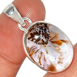 จี้อัญมณี cacoxenite เงินสเตอริง925ที่น่าตื่นตาตื่นใจเครื่องประดับสำหรับของขวัญวันเกิดทำด้วยมือผู้จัดจำหน่ายเครื่องประดับ OEM - Product Image 1