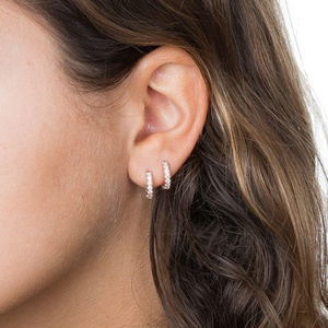 Gemnel <strong>Online</strong> Fashion Jewellery Silver 14kt <strong>Gold</strong> Vermeil Cubic Zirconia Huggie Hoop <strong>Earrings</strong>