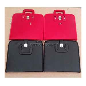 Maçonnique Regalia brodé artisanat Patch rouge cuir tissu rembourré tablier col francs-maçons couture couture broderie - Product Image 2