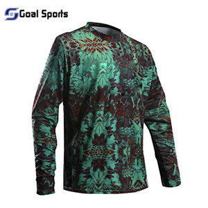 Maillots de pêche de protection en plein air chemises de pêche Ciclismo tissu sublimé personnalisé à manches longues blanc bleu personnalisé - Product Image 6