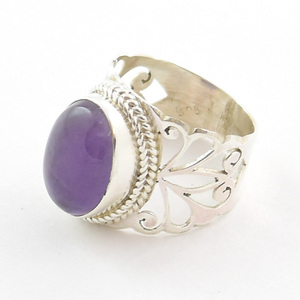 Anillo de amatista de plata de ley exclusivo, piedra púrpura - Product Image 2