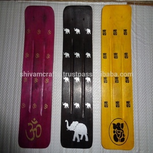 Varillas de incienso impresas a mano de madera de mango de colores, quemadores de incienso para aromaterapia, proveedor mayorista de India - Product Image 1