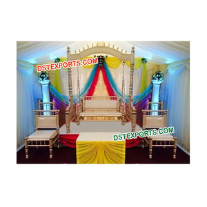 <b>Wooden</b> Sankheda <b>Swing</b> <b>Set</b> Royal Wedding <b>Swing</b> With Chairs Wedding Jhula Decoration - Product Image 1