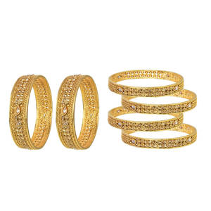 Brazaletes tradicionales chapados en oro, joyería Artificial-14781 - Product Image 1