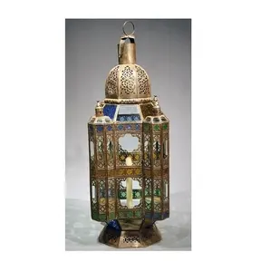 Lanterne décorative du Ramadan en métal et verre de haute qualité pour la décoration de la maison et du mariage en vrac - Product Image 1