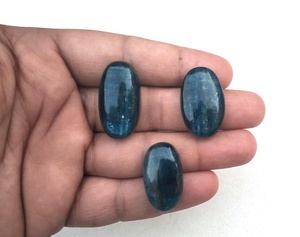 Venta al por mayor de piedras preciosas naturales de cianita, colección de piedras azules en forma ovalada, cabujones lisos para la fabricación de joyas, piedras preciosas sueltas - Product Image 5