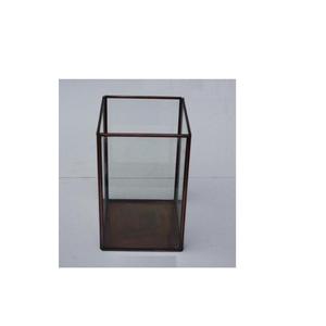 โคมไฟเชิงเทียนทองเหลืองและแก้วสำหรับตกแต่งบ้านแบบโบราณเชิงเทียนงานประดิษฐ์โลหะ - Product Image 6