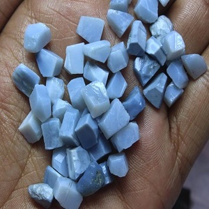 Pierre précieuse d'opale bleue naturelle, forme brute, qualité AAA, 8 mm, pierre brute authentique, fabrication de bijoux, collection - Product Image 2