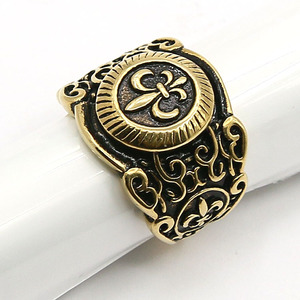 Acero inoxidable caliente retro Cuervo Cruz anillo de la flor de mariposa - Product Image 4