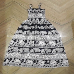 Vestido redondo largo de moda para mujer con estampado de elefante de rayón para verano, moda al por mayor de La India - Product Image 4