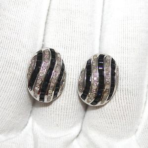 Memoria Jewels 100% Beautiful Blue Sapphire and Cubic Zirconia <b>Silver</b> Plated Vintage Oval <b>Stud</b> Earrings with for Certificate - Product Image 1