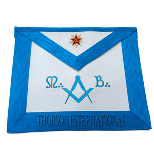 Tablier French Rite MB Master Collier en cuir en tissu de qualité avec point de croix maçonnique brodé pour l'artisanat de couture - Product Image 1