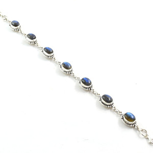 Bracelet en argent Sterling et Labradorite pour femme, pierre précieuse, bijoux au poignet - Product Image 6