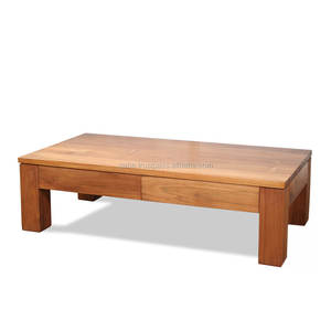 โต๊ะกาแฟเซน สไตล์มินิมอล พร้อมลิ้นชัก 2 ช่องด้านหน้า ทำจากไม้สักแท้ สีธรรมชาติ - Product Image 2