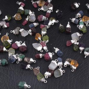 100% ธรรมชาติดิบนักเก็ต Birthstone ชุบเงินเชื่อมต่อจี้สร้อยคอ Diy เครื่องประดับทำเสน่ห์เชื่อมต่อทำให้เครื่องประดับ - Product Image 1