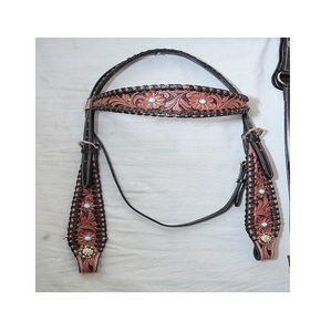 Premium 100% Leather Western Head Stall & Breastplate Productos para caballos totalmente personalizados - Product Image 2