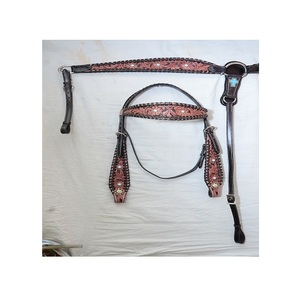 Premium 100% Leather Western Head Stall & Breastplate Productos para caballos totalmente personalizados - Product Image 3