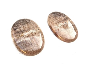Qualité géniale 2 pièces pierres précieuses en vrac forme ovale lisse bois naturel jaspe Cabochons fabrication de bijoux DIY - Product Image 2