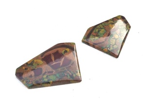 Cabujones de piedras preciosas sueltas de alta calidad, cabujones con parte trasera plana, jaspe de fruta Natural liso, forma elegante, 2 piezas - Product Image 3