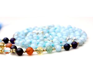 สร้อยประคำหินธรรมชาติ 7 จักระ สไตล์ทิเบต งานแฮนด์เมด เครื่องประดับอัญมณี สไตล์โบฮีเมียน ขายดี - Product Image 5