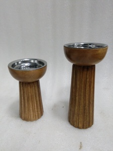 Linterna de vela de madera superventas Color de madera desgastado redondo para exteriores e interiores boda hecha a mano OEM personalizado - Product Image 6