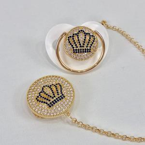 Bouteille à bijoux en or de luxe, vente en gros personnalisée, thermos pour bébé nouveau-né avec attache pour sucette, motif floral, sans BPA, fabriqué en verre - Product Image 6