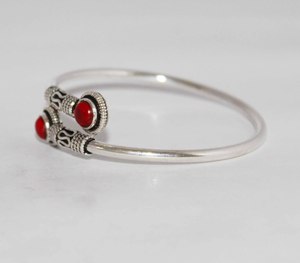 Bracelet en argent sterling massif avec pierre précieuse naturelle de qualité supérieure, corail rouge, bijoux en argent, bijoux pour la vente en gros - Product Image 2