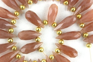 ลูกปัดหินมูนสโตนเหลี่ยมเพชรพลอยรูปหยดน้ำตาแบบเหลี่ยมเพชรพลอยหลวมสำหรับทำเครื่องประดับทำมือคุณภาพสูง - Product Image 3