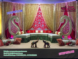 Décors de mariage scintillants et brillants rideaux de toile de fond de réception moderniste - Product Image 3