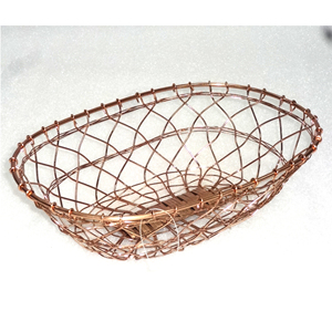 Iron Wire Rectangle Fruit <b>Storage</b> <b>Basket</b> With <b>Wood</b> Handle - Product Image 6