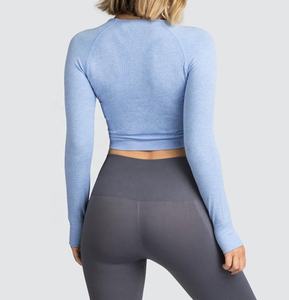Crop Top for <b>Women</b> Long-Sleeve Sports Fitness Activewear Stylish Gym Wear <b>Sexy</b> Tie Back Breathable Workout <b>Clothes</b> Casual Style - Product Image 3