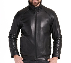 Veste de moto style motard BOMBER en cuir doublé isolant TH de marque de créateur Veste de mode classique en cuir véritable - Product Image 3