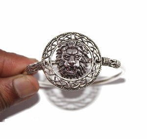 Bracelet visage de tigre sauvage Artisan Bracelet en argent sterling fait à la main Bijoux de mode inspirés de la jungle-Vente en gros - Product Image 2