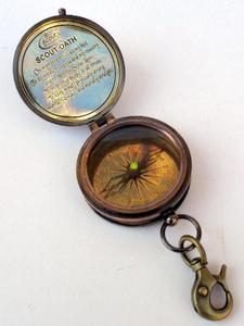 Boussole de poche américaine pour scouts, boussole en laiton antique, objets de collection, cadeau, forme ronde - Product Image 2
