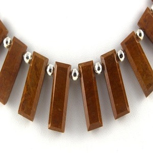 La mejor calidad 1 hebra marrón Natural Mookite ágata piedra preciosa facetada rectángulo forma Briolette cuentas para la fabricación de joyas - Product Image 6
