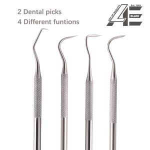 Kit d'outils dentaires en acier inoxydable : Miroir buccal, instrument double-embout, cure-dent, outils de préparation dentaire, nettoyeur de tartre - Product Image 3