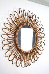 Producto caliente, espejo de paja tejido de mimbre decorativo redondo, decoración colgante de pared ecológica, artículo nórdico Vintage montado en la pared - Product Image 3