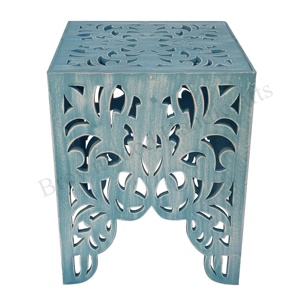 Taburete de madera MDF resistente de la mejor calidad con aspecto Vintage, taburete lateral tallado antiguo, decoración de habitación, taburete de madera, soporte de decoración de flores, precio barato - Product Image 3