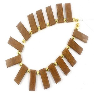 La mejor calidad 1 hebra marrón Natural Mookite ágata piedra preciosa facetada rectángulo forma Briolette cuentas para la fabricación de joyas - Product Image 1