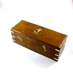 Torche en laiton antique Design plein Spyglass télescope monoculaire métal et verre matériel avec boîte en bois - Product Image 5