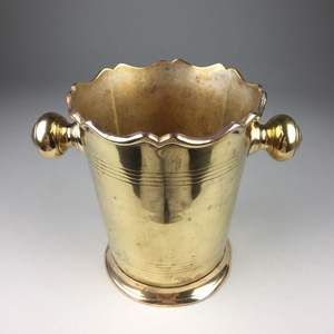 Enfriador de vino de latón con dos asas Enfriador de vino pulido de latón con acabado de forma redonda - Product Image 1