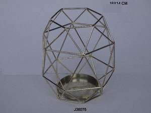 Portavelas de Metal con acabado de latón estampado geométrico de alta calidad para bodas y fiestas, decoración para eventos - Product Image 5