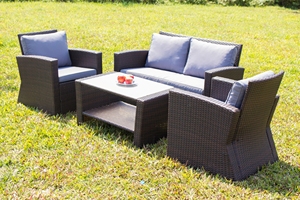 Mordem ชุดโซฟาหวายโพลียูรีเทนสำหรับตกแต่งภายนอกห้องนั่งเล่นห้องครัวรับประทานอาหาร - Product Image 4