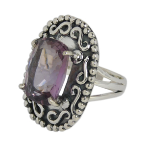 Nouvelle mode violet améthyste pierre précieuse bague faite à la main 925 bijoux en argent Sterling éternité Vermeil anneaux bijoux fins - Product Image 3
