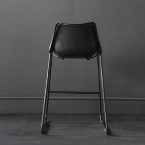 Tabouret de Bar industriel pliable, siège en cuir, noir, pour maison de route - Product Image 3