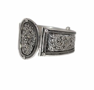 Bracelet en forme de fleur fait à la main en argent sterling 925 Designer Bracelet ouvert traditionnel Prix de gros Fabricant - Product Image 1