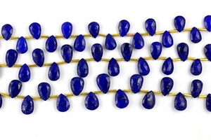 1 brin de perles de Lapis-Lazuli naturel à facettes en forme de poire, pierres précieuses bleues, pour la fabrication de bijoux, vente en gros - Product Image 4
