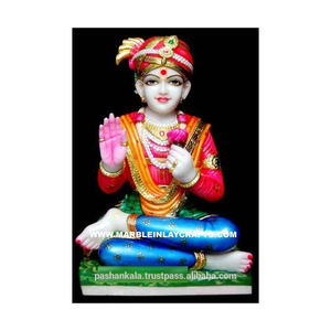Idol en marbre Swami Narayan, artisanat artisanal - Product Image 1
