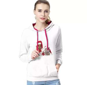 Sweat à capuche de sport pour femme, imprimé, 100 % coton, col rond, décontracté, en molleton, séchage rapide, écologique, anti-boulochage, tricoté, 240g - Product Image 3